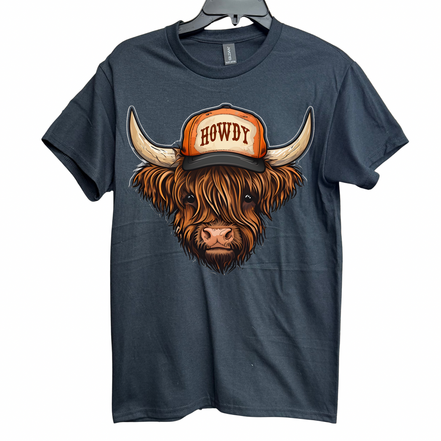 Western Cowgirl Cow Black Tee