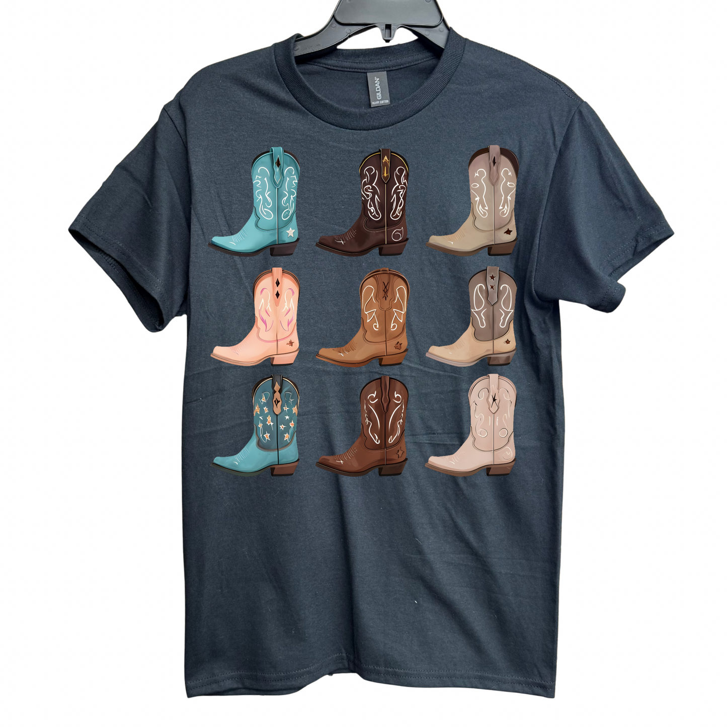 Western Cowgirl Boots Black Tee