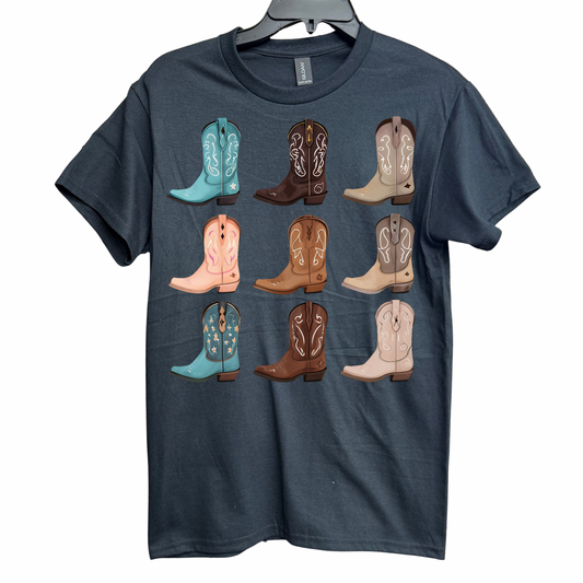 Western Cowgirl Boots Black Tee