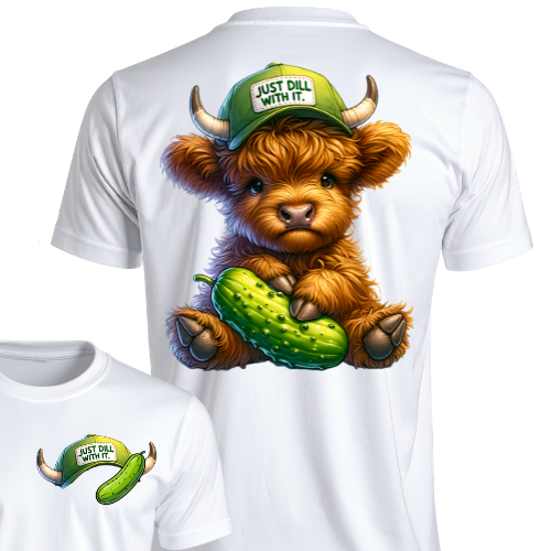 Highland Cow Dill With It Pickle Cow Tee