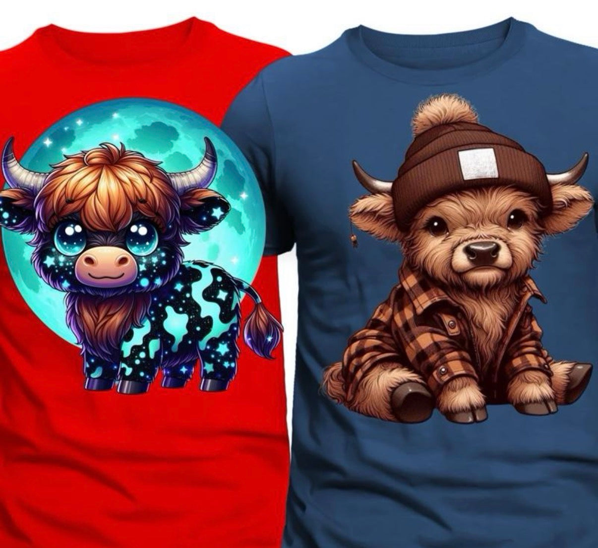 Cow Themed TWO T-SHIRT Grab Bag