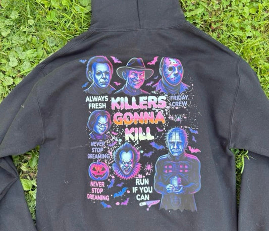 Unifitwear Short Sleeve Hoodie with Killer Graphic Design Casual Pullover Tops