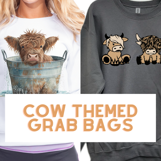 Cow Themed TWO Sweatshirts Grab Bag